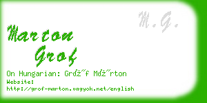 marton grof business card